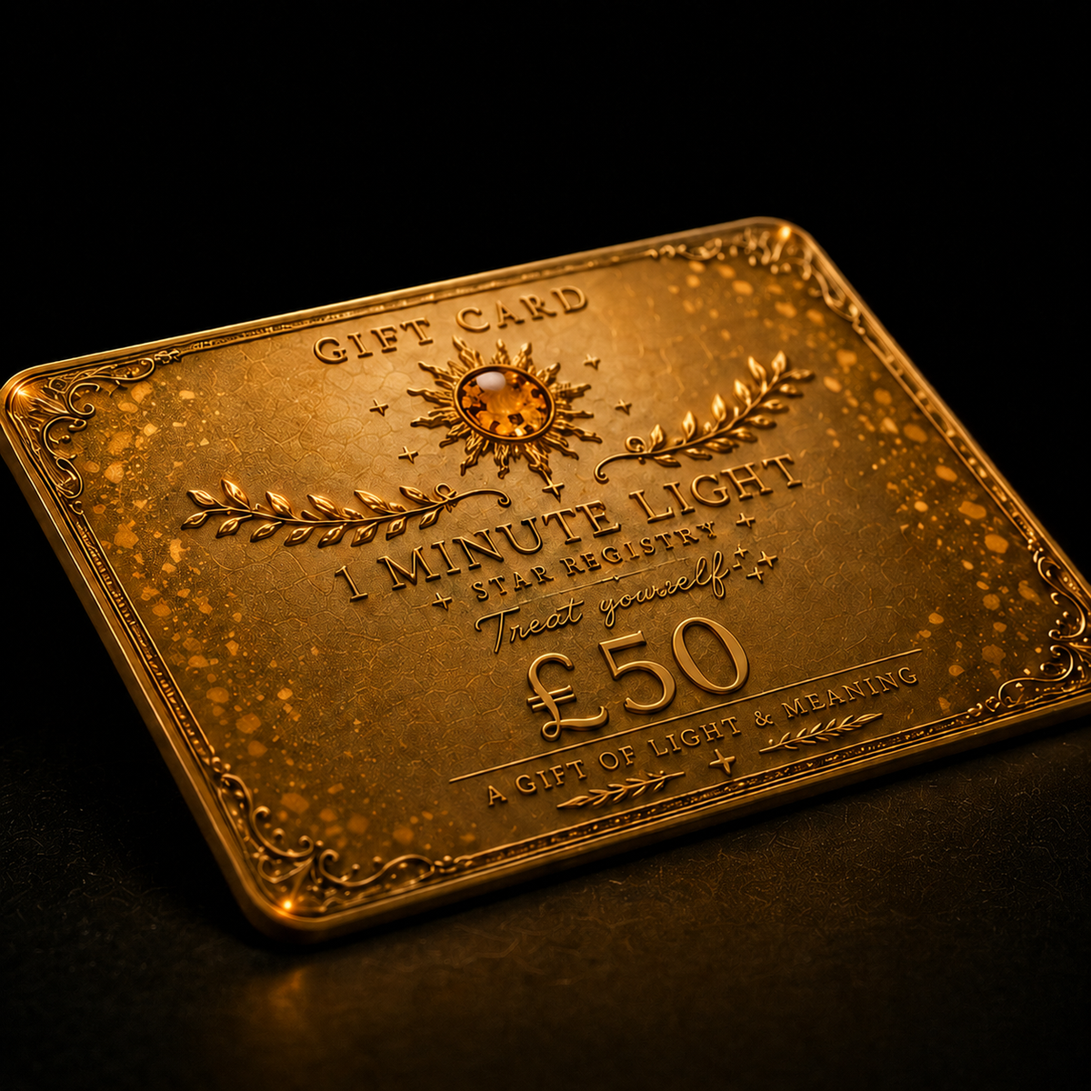 1 MINUTE OF LIGHT Gift Card • A Gift of Light • £50